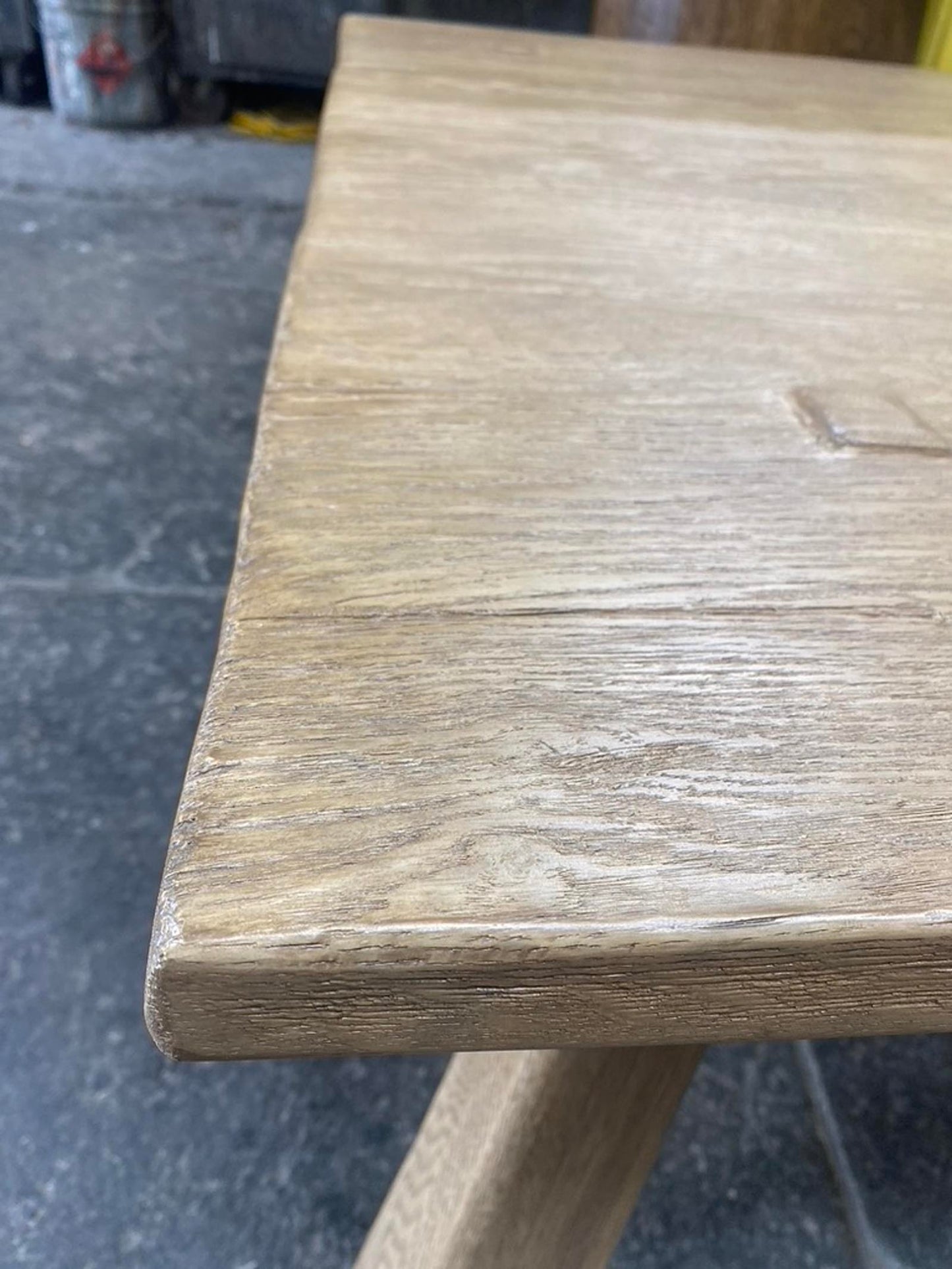 #10-125mod2 Dos Gallos Custom Rustic Oak Coffee Table with Mortise and Tenon Construction