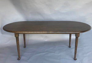 #10-27mod1 Custom Race Track Oval Queen Anne Leg Table With Leaves