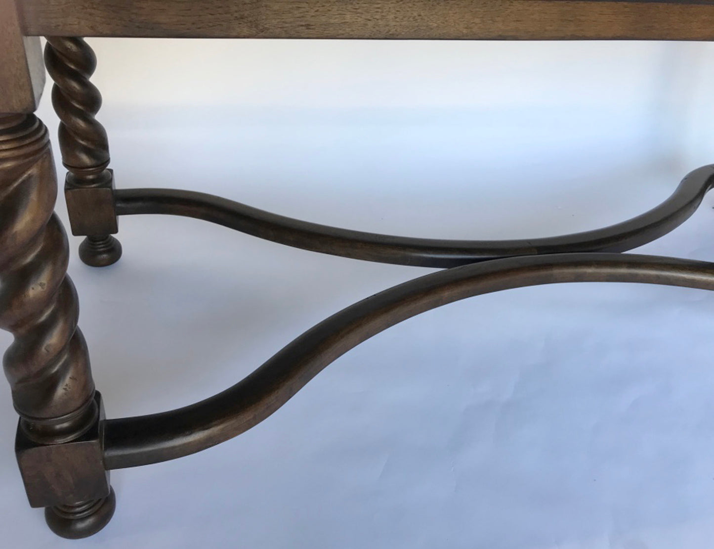 #10-4mod8 Custom Barley Twist Table With Curved Stretcher