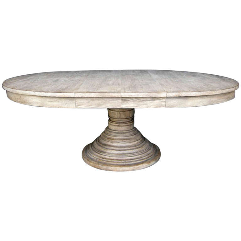 Custom Beehive Pedestal Oak Table With Leaves