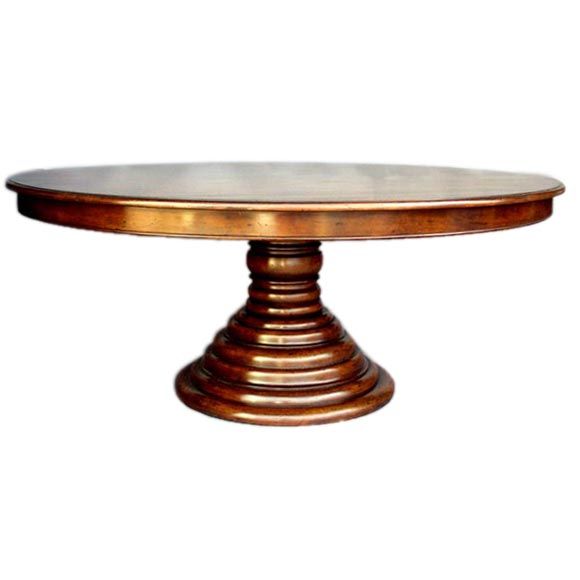 Custom Beehive Pedestal Table in Walnut