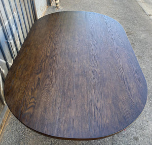 #10-32 Dos Gallos Custom Oak Oval Top Table With Tapered Base