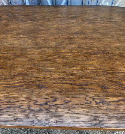 #10-32 Dos Gallos Custom Oak Oval Top Table With Tapered Base