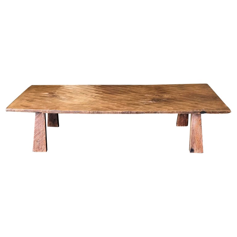 Rustic Rustic One Wide Board Hand Hewn Coffee Table