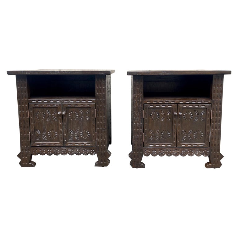 #10-620mod1 - Custom Carved Side Tables