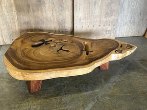 #52-20 Free Form Albezia Wood Coffee Table