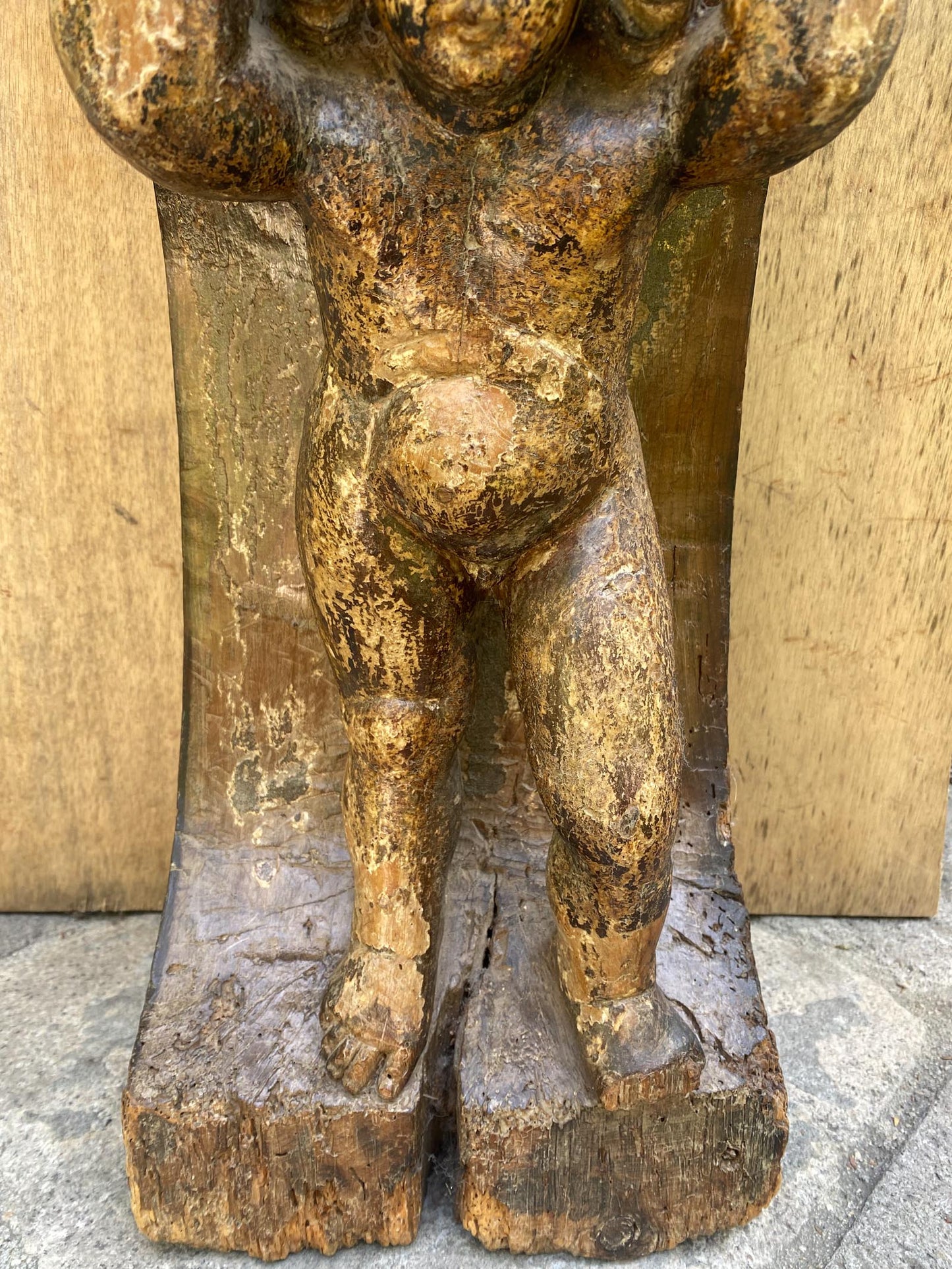 #53-1 Spanish Colonial Carved Base with Putti