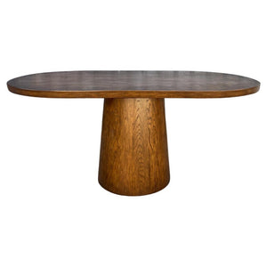 #10-32 Dos Gallos Custom Oak Oval Top Table With Tapered Base