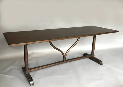 #10-13mod7 Custom Rectangular Wishbone Wine Tasting Table in Walnut