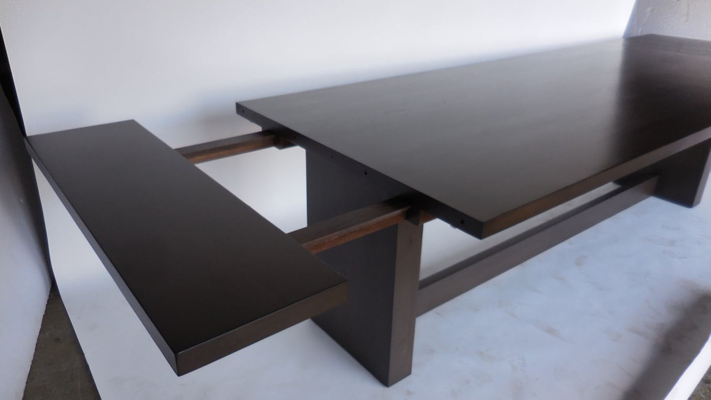#10-24mod1 Custom Modern Trestle Base Table With Leaves