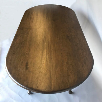 #10-27mod1 Custom Race Track Oval Queen Anne Leg Table With Leaves