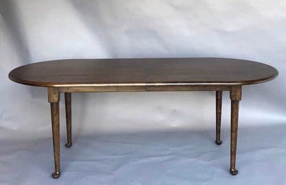 #10-27mod1 Custom Race Track Oval Queen Anne Leg Table With Leaves