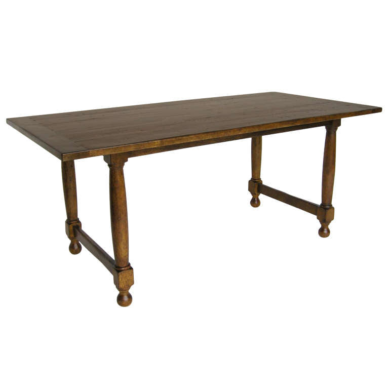 Custom French table or desk with  simple turned leg