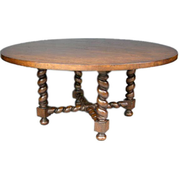Custom barley twist leg round table