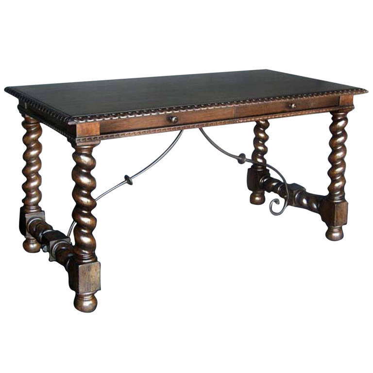 Custom Barley Twist Desk with Drawer