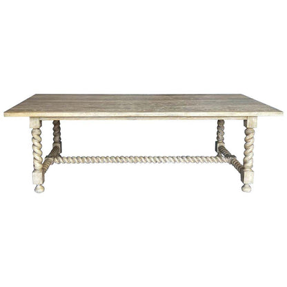 Custom Barley Twist Table in Oak, Light Finish
