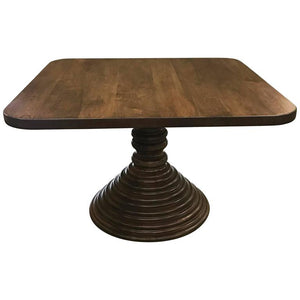 Custom Beehive Pedestal Table With Square Top