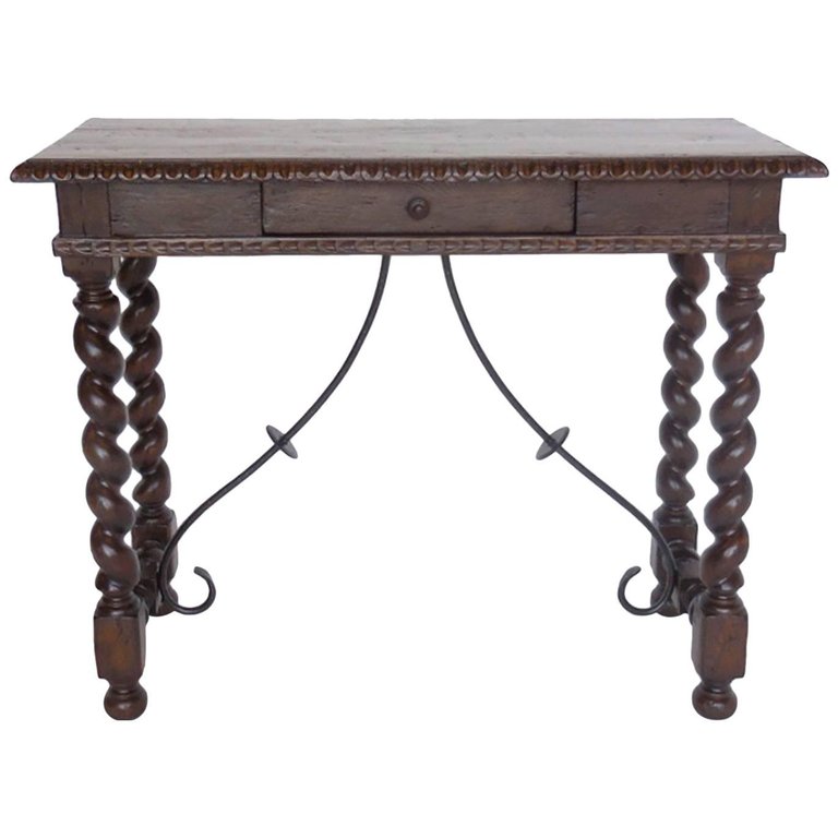 Custom Barley Twist Desk with Iron Supports