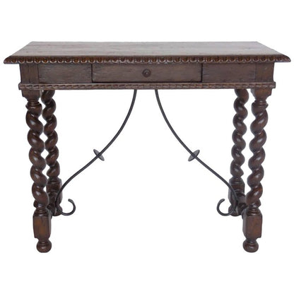 Custom Barley Twist Desk with Iron Supports