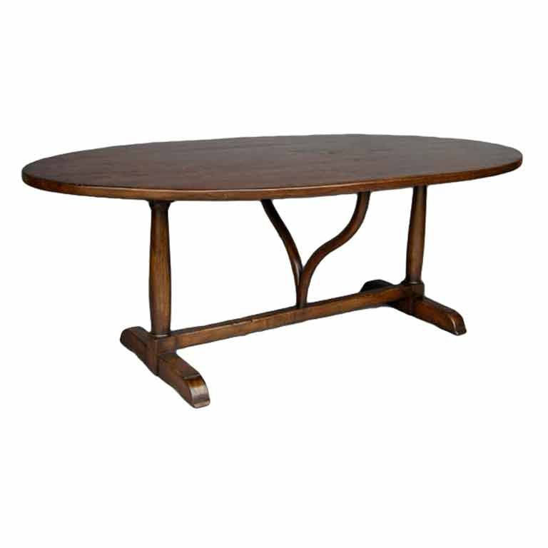 Custom Elliptical Oval Wishbone Wine Tasting Tabl by Dos gallose in Walnut