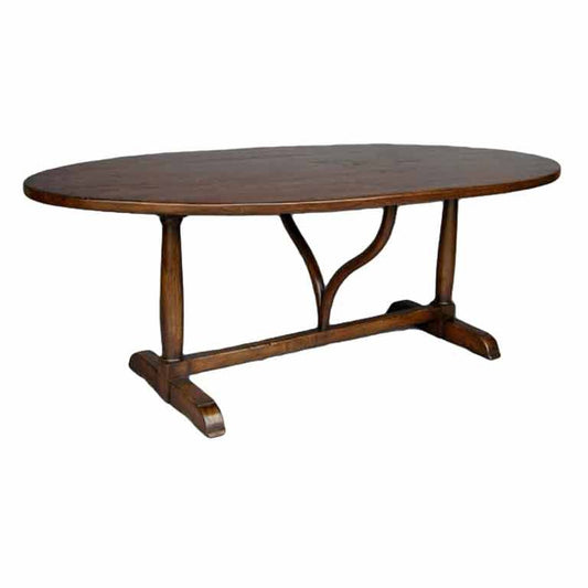 Custom Elliptical Oval Wishbone Wine Tasting Tabl by Dos gallose in Walnut